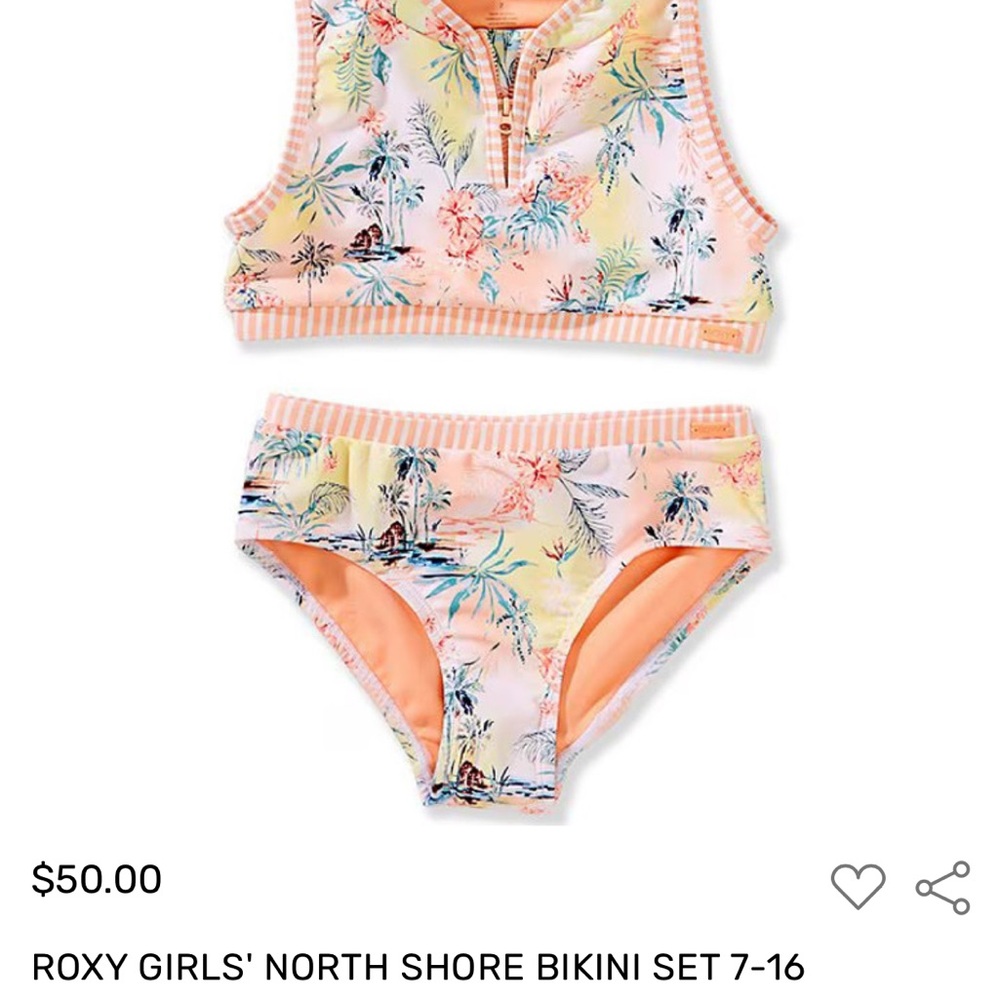 Roxy Kids' Pastel Tropical Bikini Set